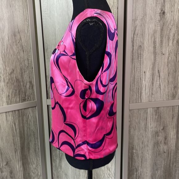 aura retro 60's inspired silk top women's 12 - Picture 5 of 11